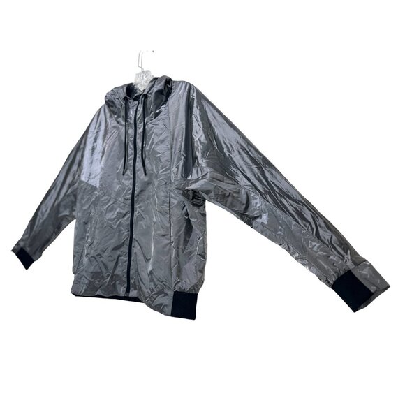 ZYIA Windbreaker Jacket Womens XXL Gray Silver Hoodie Lightweight Workout Pocket - Picture 6 of 16
